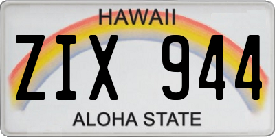 HI license plate ZIX944