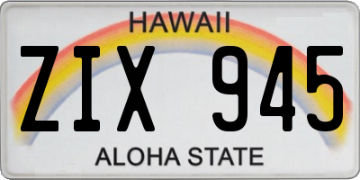 HI license plate ZIX945