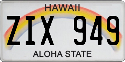 HI license plate ZIX949