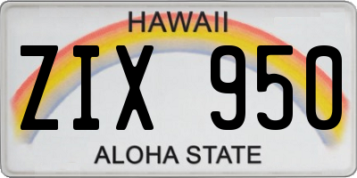 HI license plate ZIX950