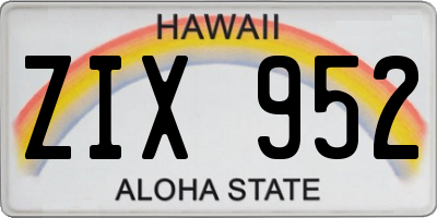 HI license plate ZIX952