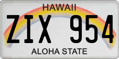 HI license plate ZIX954