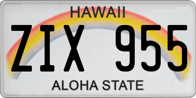 HI license plate ZIX955