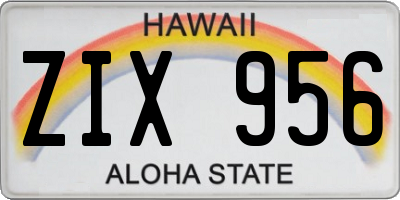 HI license plate ZIX956
