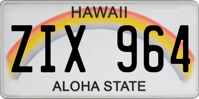 HI license plate ZIX964