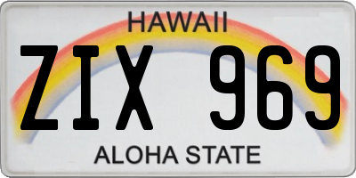 HI license plate ZIX969