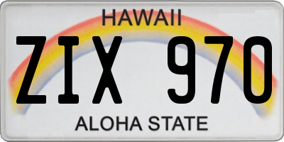 HI license plate ZIX970