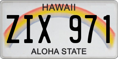 HI license plate ZIX971