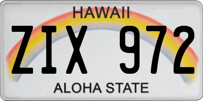 HI license plate ZIX972