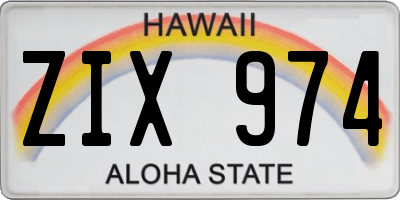 HI license plate ZIX974