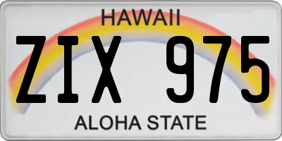 HI license plate ZIX975