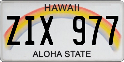 HI license plate ZIX977