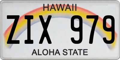 HI license plate ZIX979