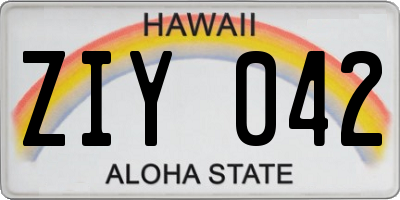 HI license plate ZIY042