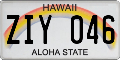 HI license plate ZIY046