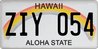 HI license plate ZIY054