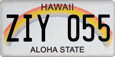 HI license plate ZIY055