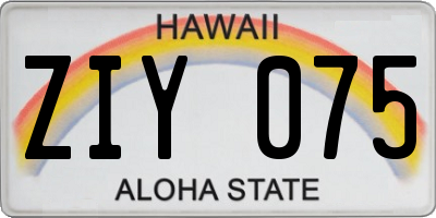 HI license plate ZIY075