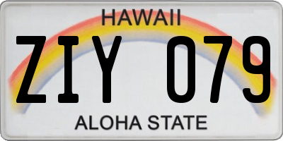 HI license plate ZIY079