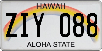 HI license plate ZIY088