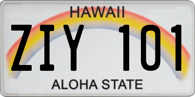 HI license plate ZIY101