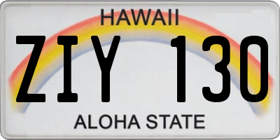 HI license plate ZIY130