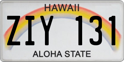HI license plate ZIY131