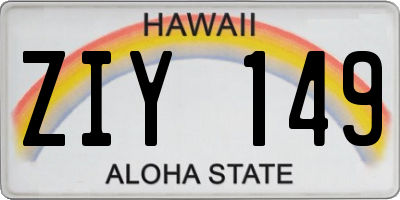 HI license plate ZIY149