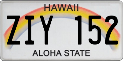HI license plate ZIY152