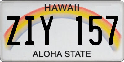 HI license plate ZIY157