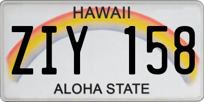 HI license plate ZIY158