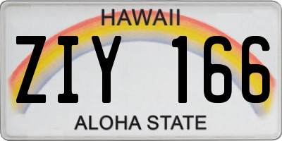 HI license plate ZIY166