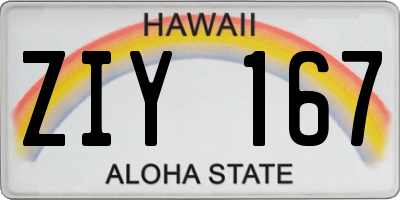 HI license plate ZIY167