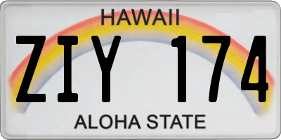 HI license plate ZIY174