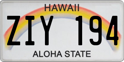 HI license plate ZIY194