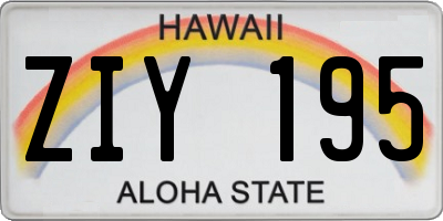 HI license plate ZIY195