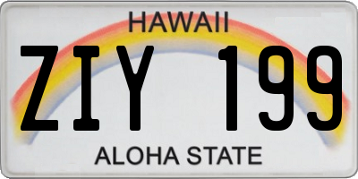 HI license plate ZIY199