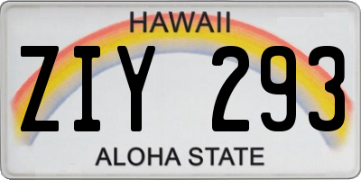 HI license plate ZIY293
