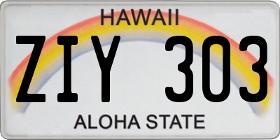 HI license plate ZIY303