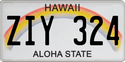 HI license plate ZIY324