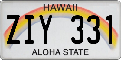 HI license plate ZIY331