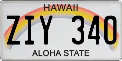 HI license plate ZIY340
