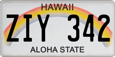 HI license plate ZIY342