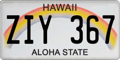 HI license plate ZIY367
