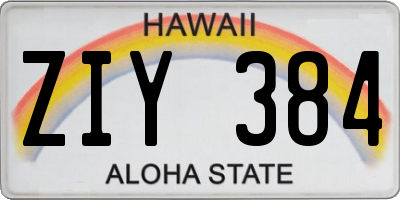 HI license plate ZIY384