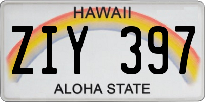 HI license plate ZIY397
