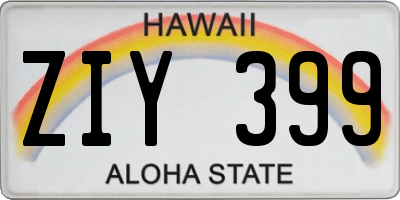HI license plate ZIY399