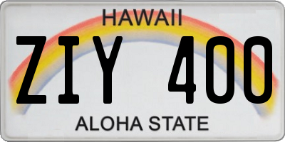 HI license plate ZIY400