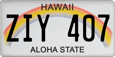 HI license plate ZIY407