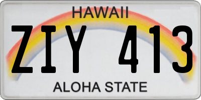 HI license plate ZIY413